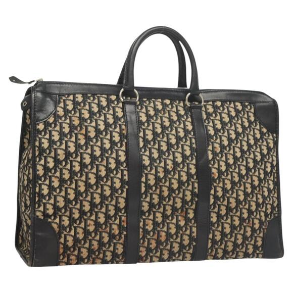 DIOR Trotter Canvas Hand Bag Navy Gold - Picture 1 of 12